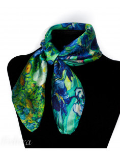 Pañuelo seda 53x53 Lirios Van Gogh