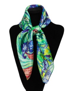 Pañuelo seda 70x70 Lirios Van Gogh